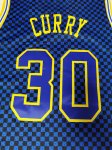 NBA 30 Curry Checkerboard Maillot bleu